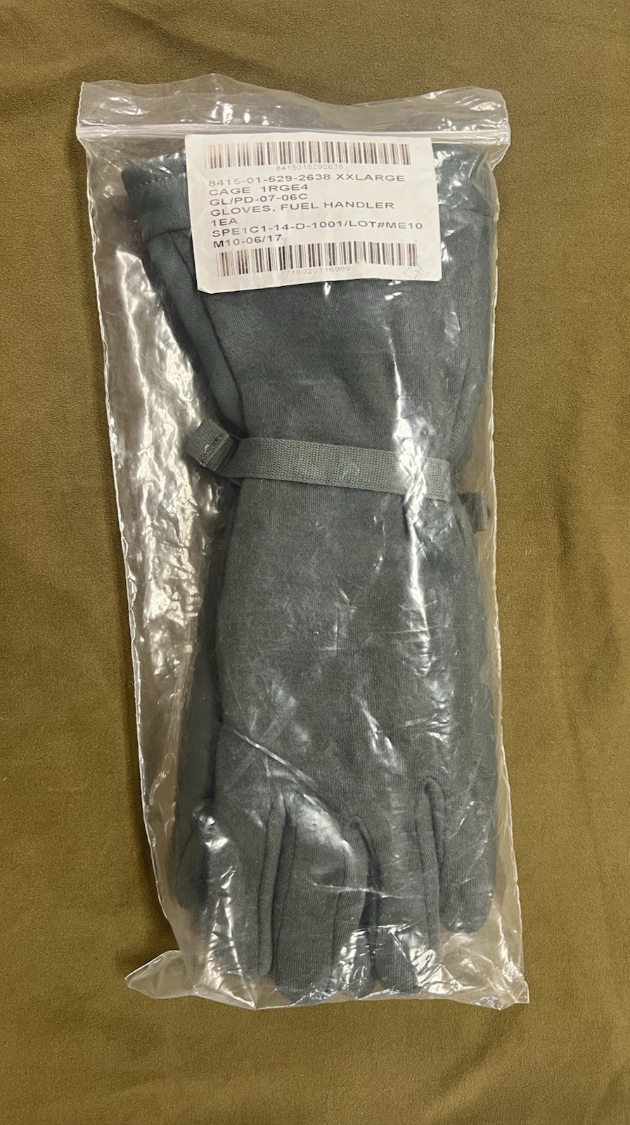 MILITARY ISSUE FUEL HANDLERS GLOVES FOLIAGE, SIZE XXLARGE NEW