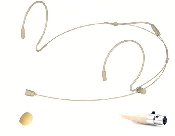 Double Earhook Headset Microphone with 4 pin XLR Connector for SHURE Wireless
