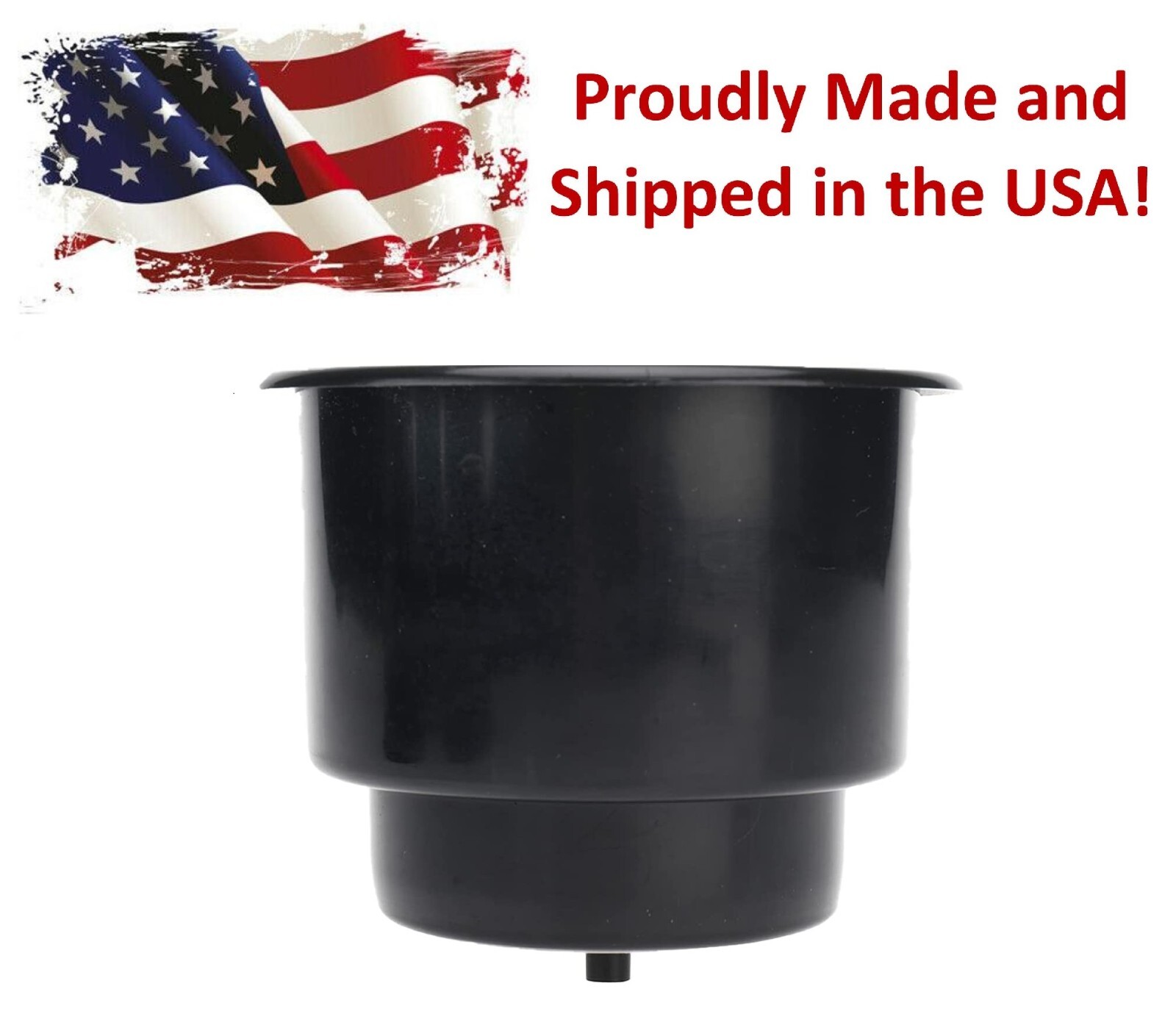 Black Drop-in Plastic Cup Drink Can Holder with 1/4" Drain Hole Boat RV 50 100pk