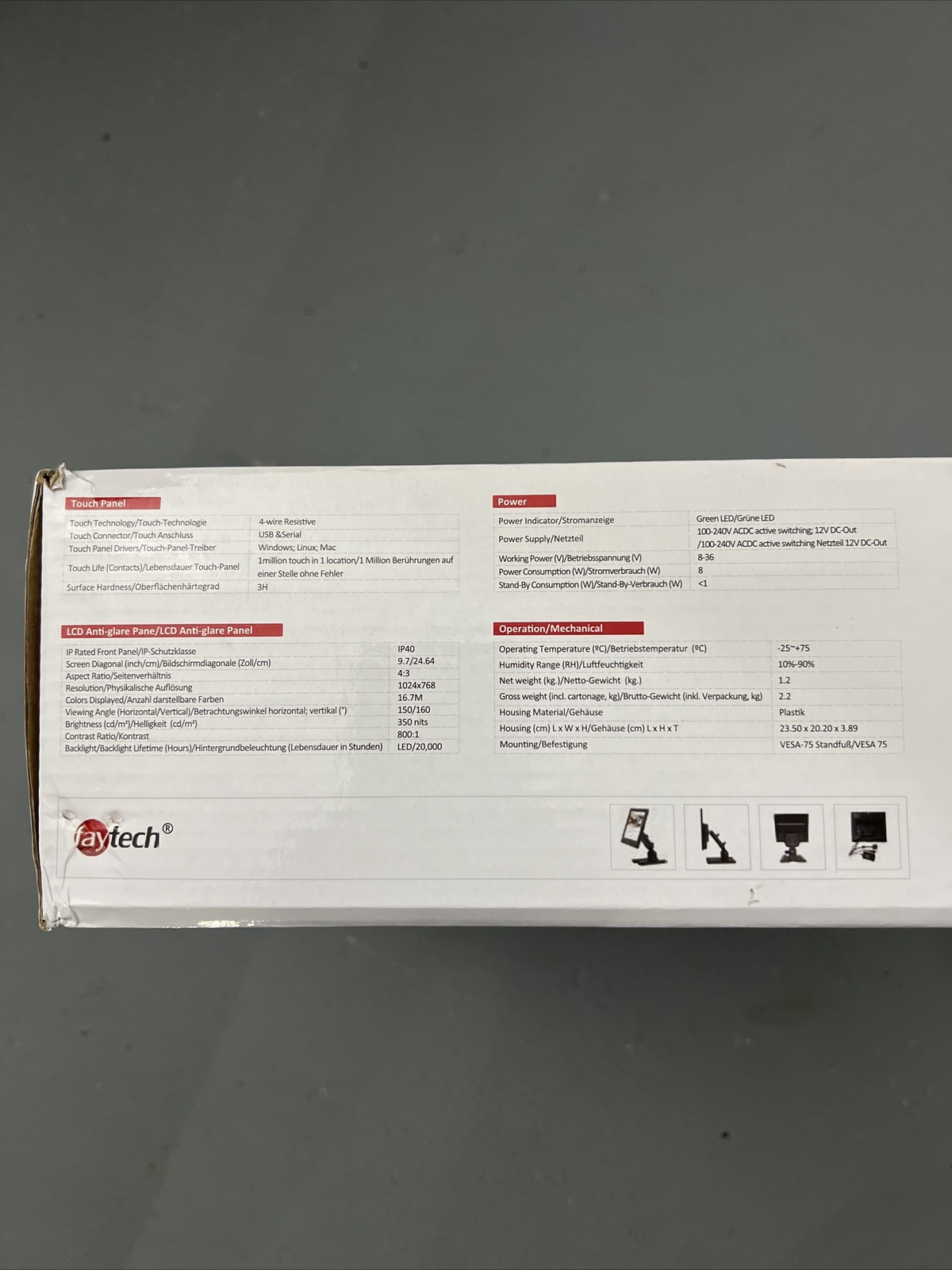 Fay-tech 10” Touchscreen Monitor