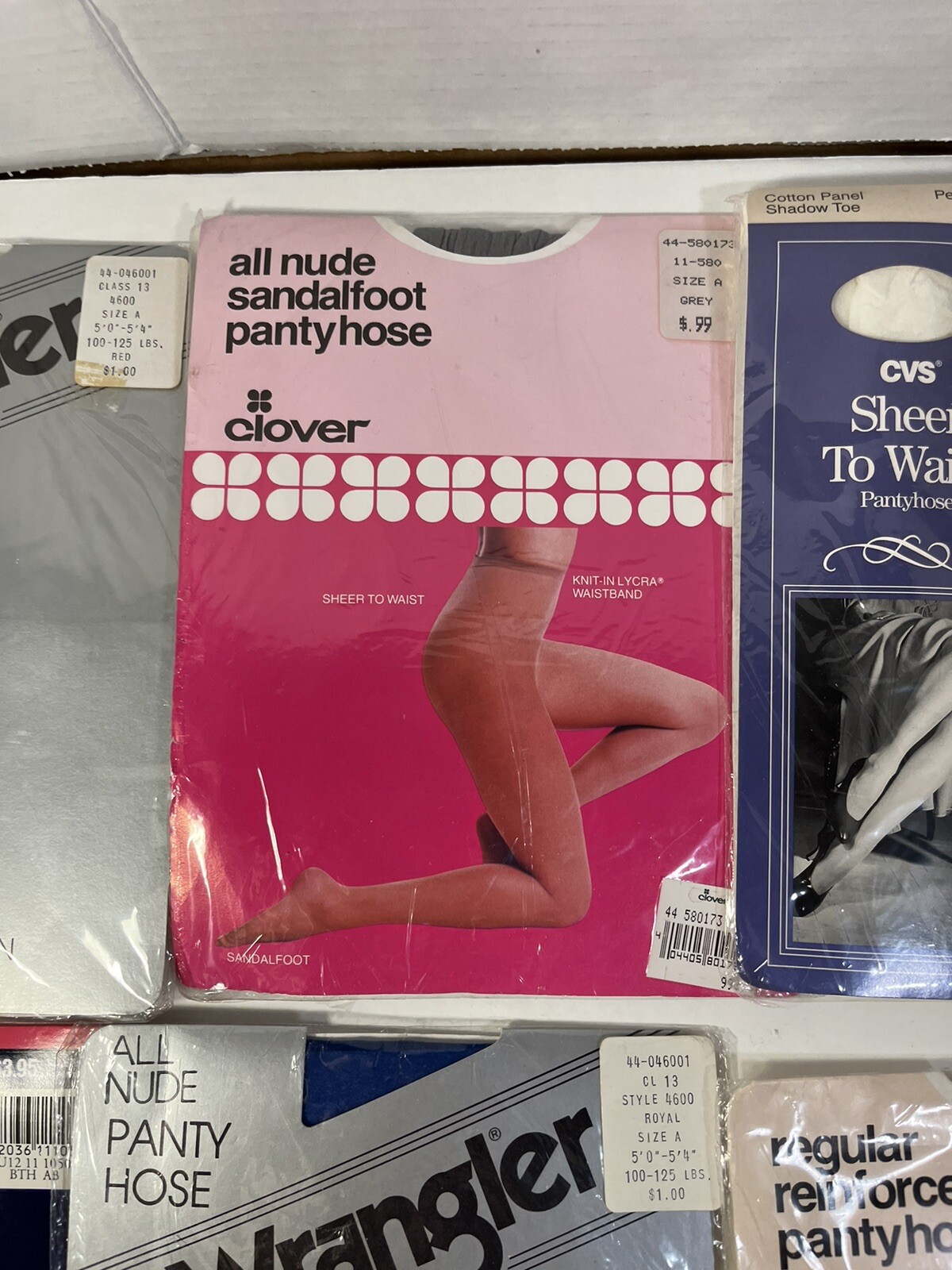 Vintage NOS 7 Pairs Size A B Small Medium Pantyhose Wrangler Silkies Hanes Too