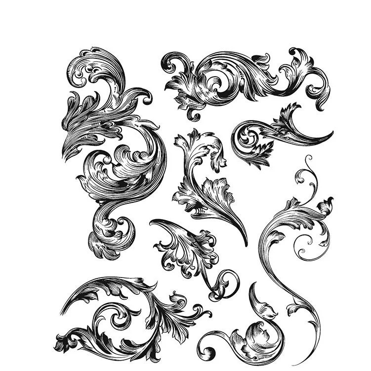 Stampers Anonymous Stamp Set - Scrollwork, CMS367 by: Tim Holtz