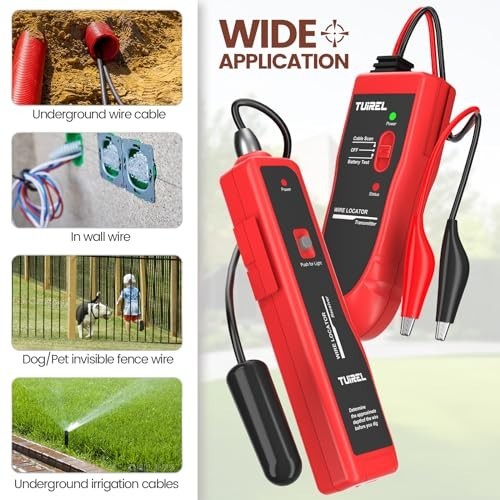 F02 Pro Underground Wire Locator & Cable Tester - 2000ft Range, Rechargeable