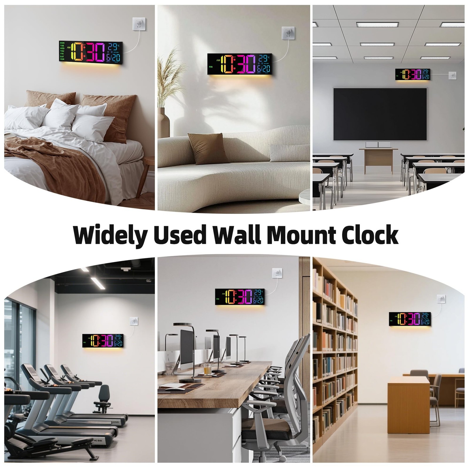 Maxstar 16.2'' Large Digital Wall Clock with Bluetooth Auto Sync, Remote Cont...