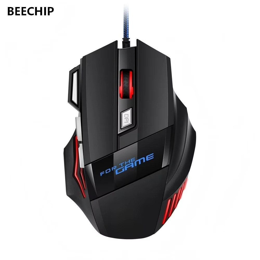 RGB Wired Gaming Mouse 7 Button 5500 DPI Ergonomic USB Optical Mouse for PC