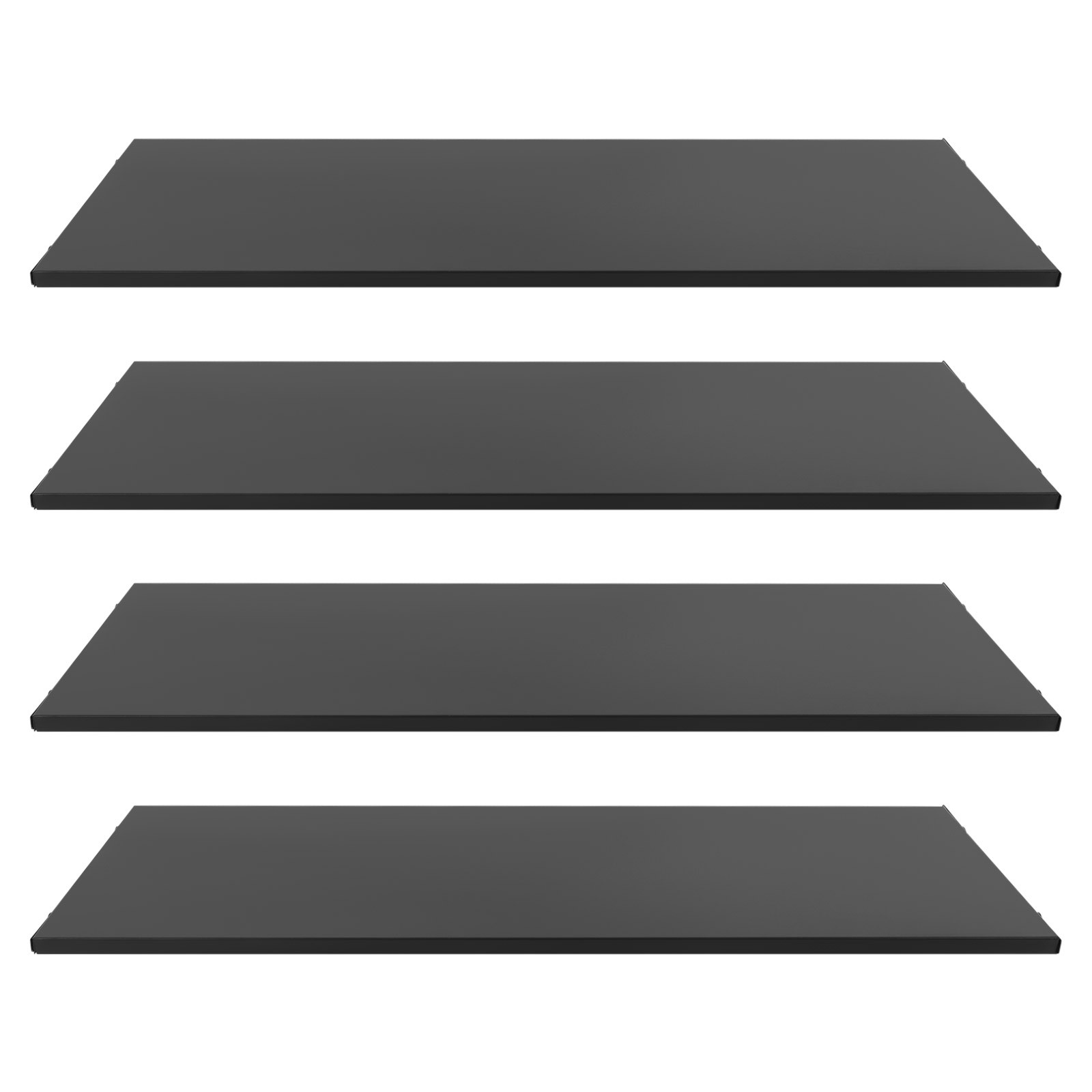 4pcs Partition Black 4 Shelves for Gondola Units Retail Display Shelve Partition