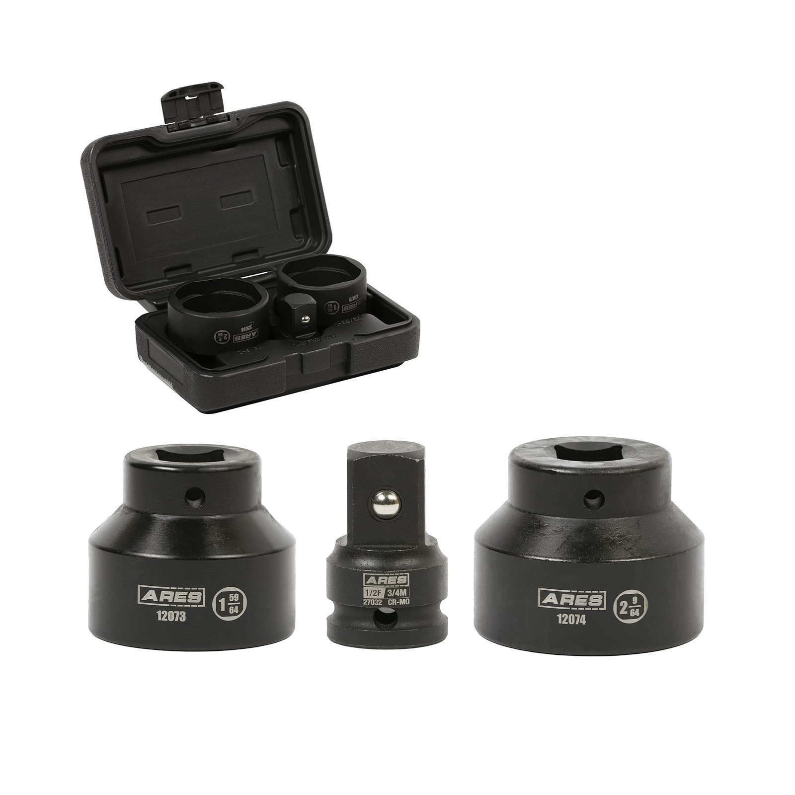 ARES 12111 – 3-Piece Ball Joint Socket Set Compatible With Chrysler –