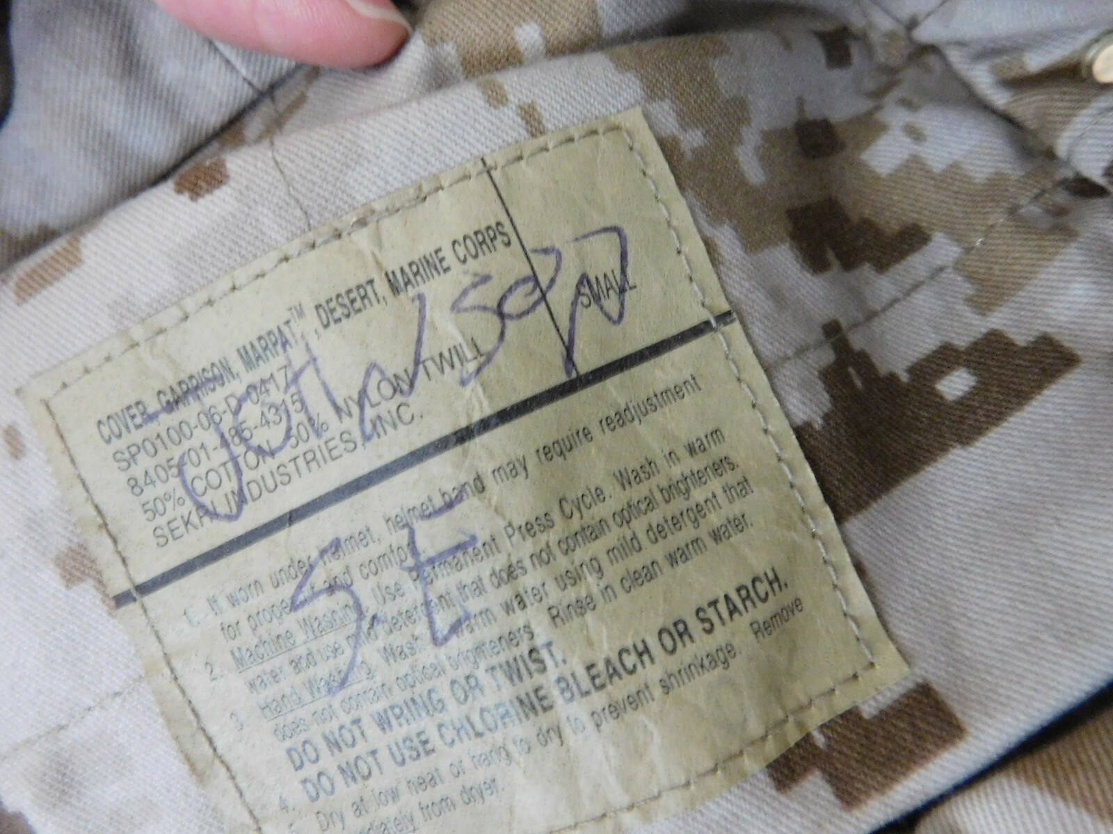 USMC DESERT MARPAT GARRISON CAP SIZE SMALL