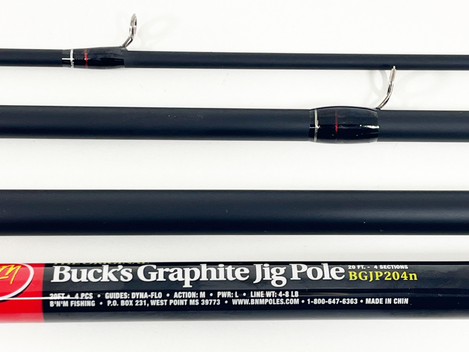 20' BnM GRAPHITE JIG POLE, ROD CRAPPIE FISHING POLE 20' BGJP204n B&M B'n'M