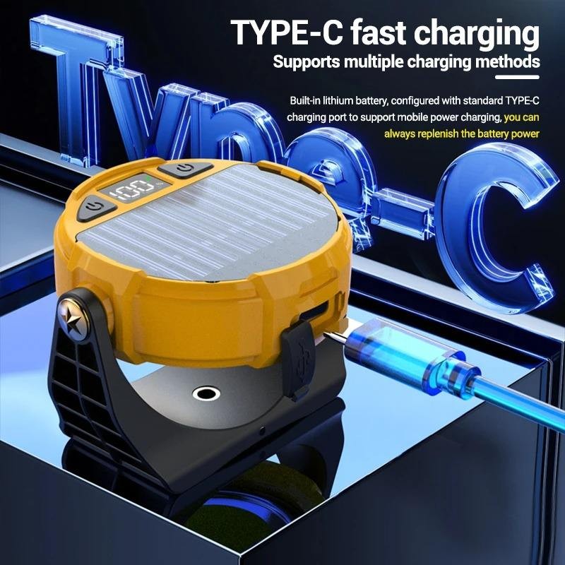 Portable LED Solar Work Light USB Rechargeable Emergency Worklight Security Lamp