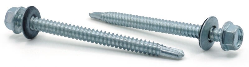 25 #14 X 4 Self Drilling Roofing Screws Hex Washer Head EPDM 410 STAINLESS STEEL