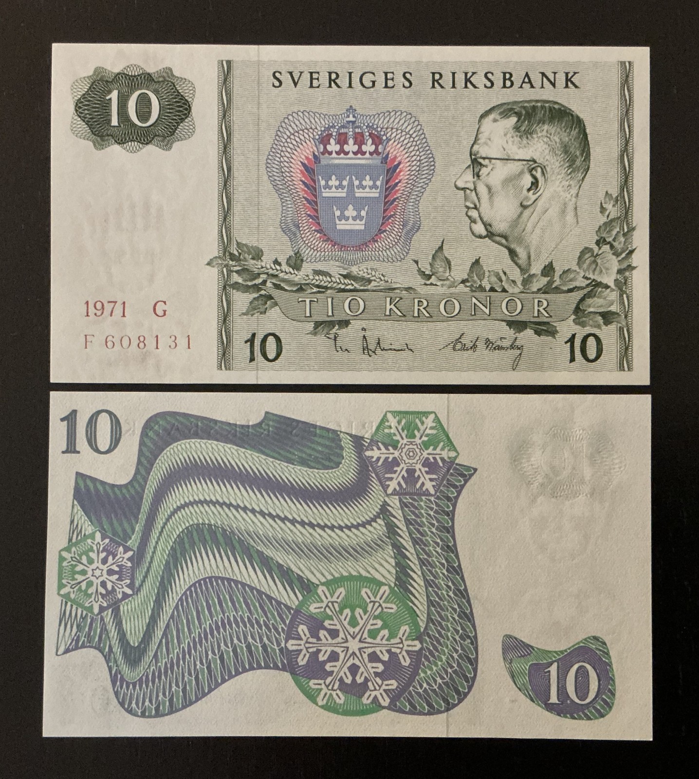 Sweden 10 kronor 1971 UNC P-52c