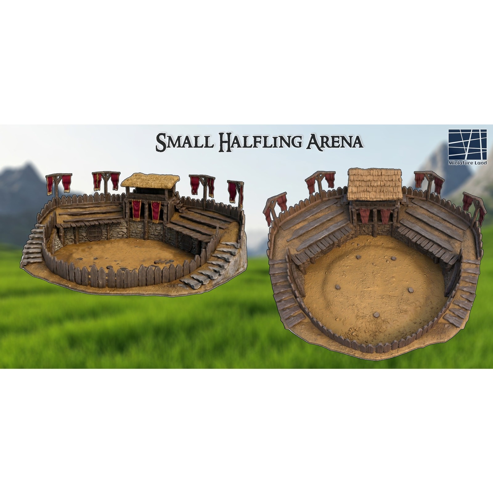 Small Halfling Arena DND, Wargames Tabletop Terrain 28mm