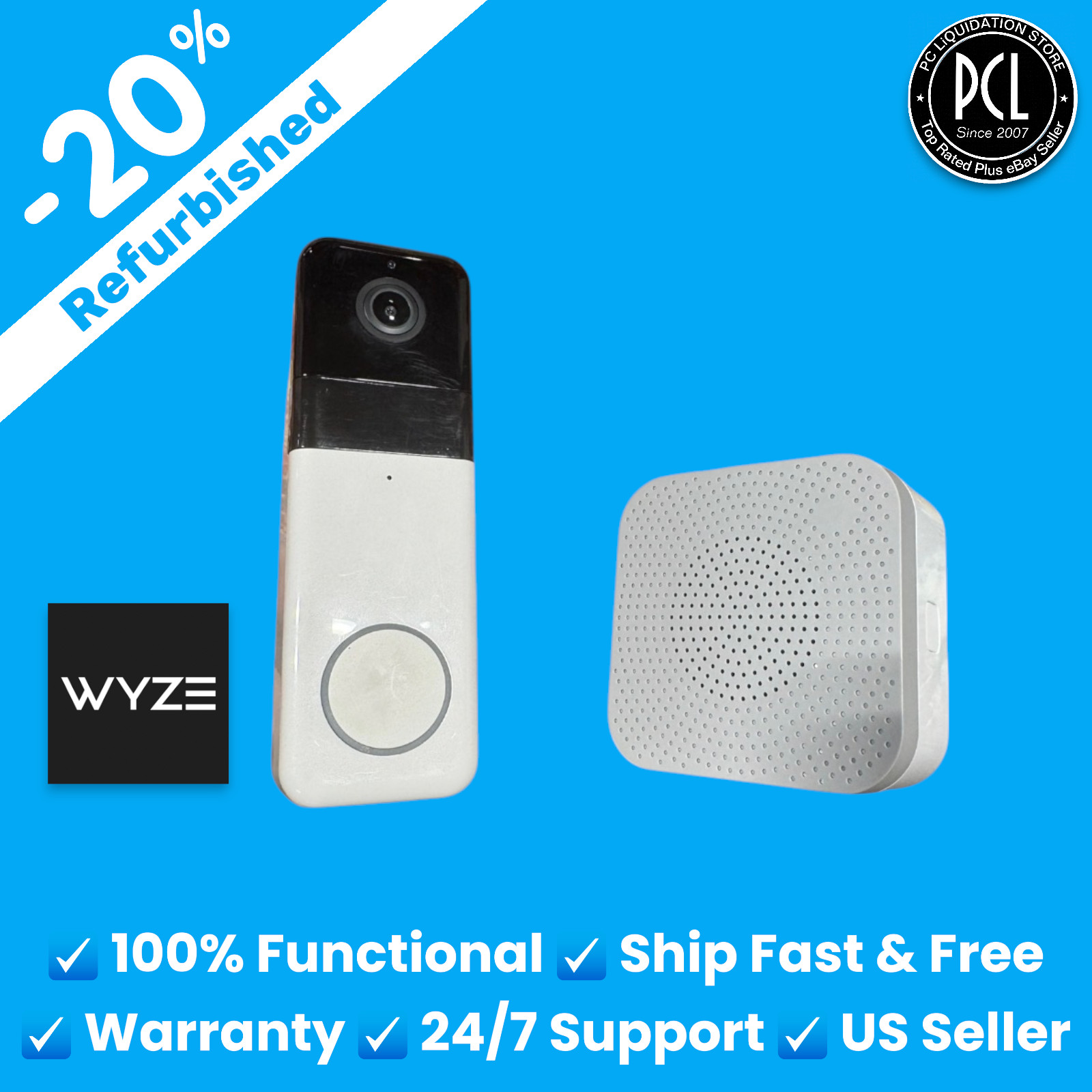 (GOOD) Wyze Video Doorbell Pro + Wyze Chime Pro Wire-Free or Wired