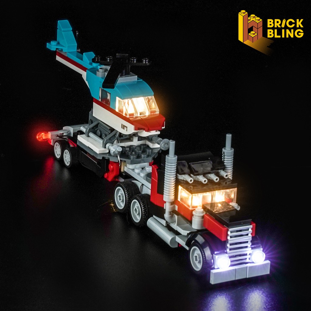 BrickBling LED Light for LEGO Flatbed Truck with Helicopter 31146 (Standard)