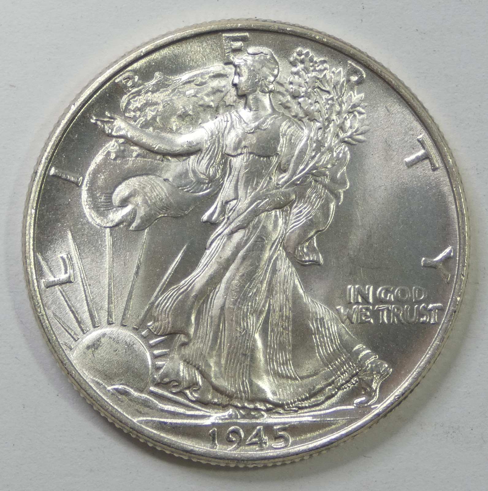 1945 Walking Liberty Half Dollar Choice BRILLIANT UNCIRCULATED Silver 50c