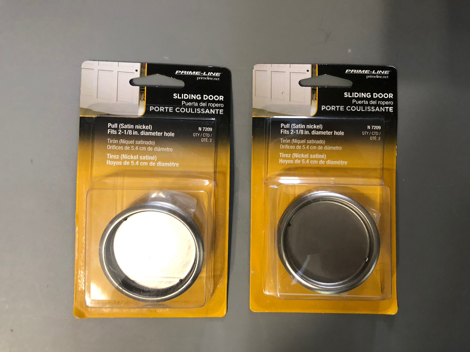2 Packs Pull Door Edge Satnkl 2-1/8in,No N7209,  PRIME LINE PRODUCTS B