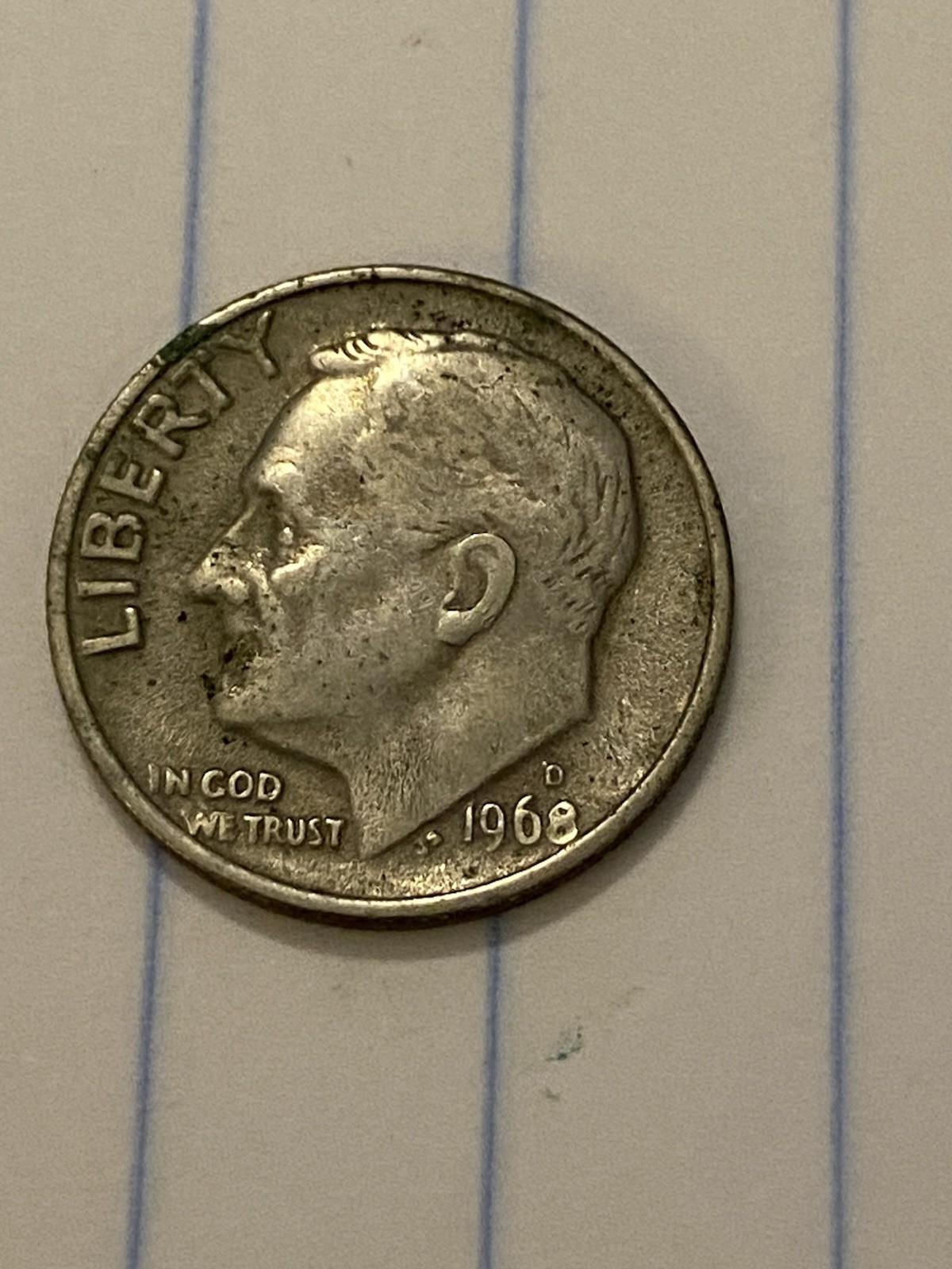 1968 Dime D Mint Mark