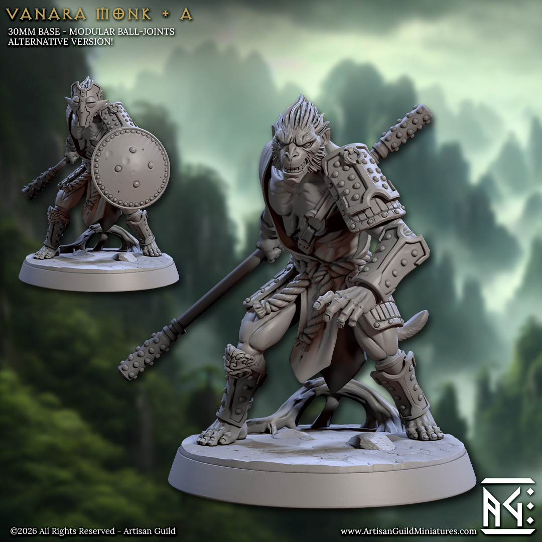 Monkey Monk - Vanara Quarterstaff Fighter - Artisan Guild - Dungeons and Dragons