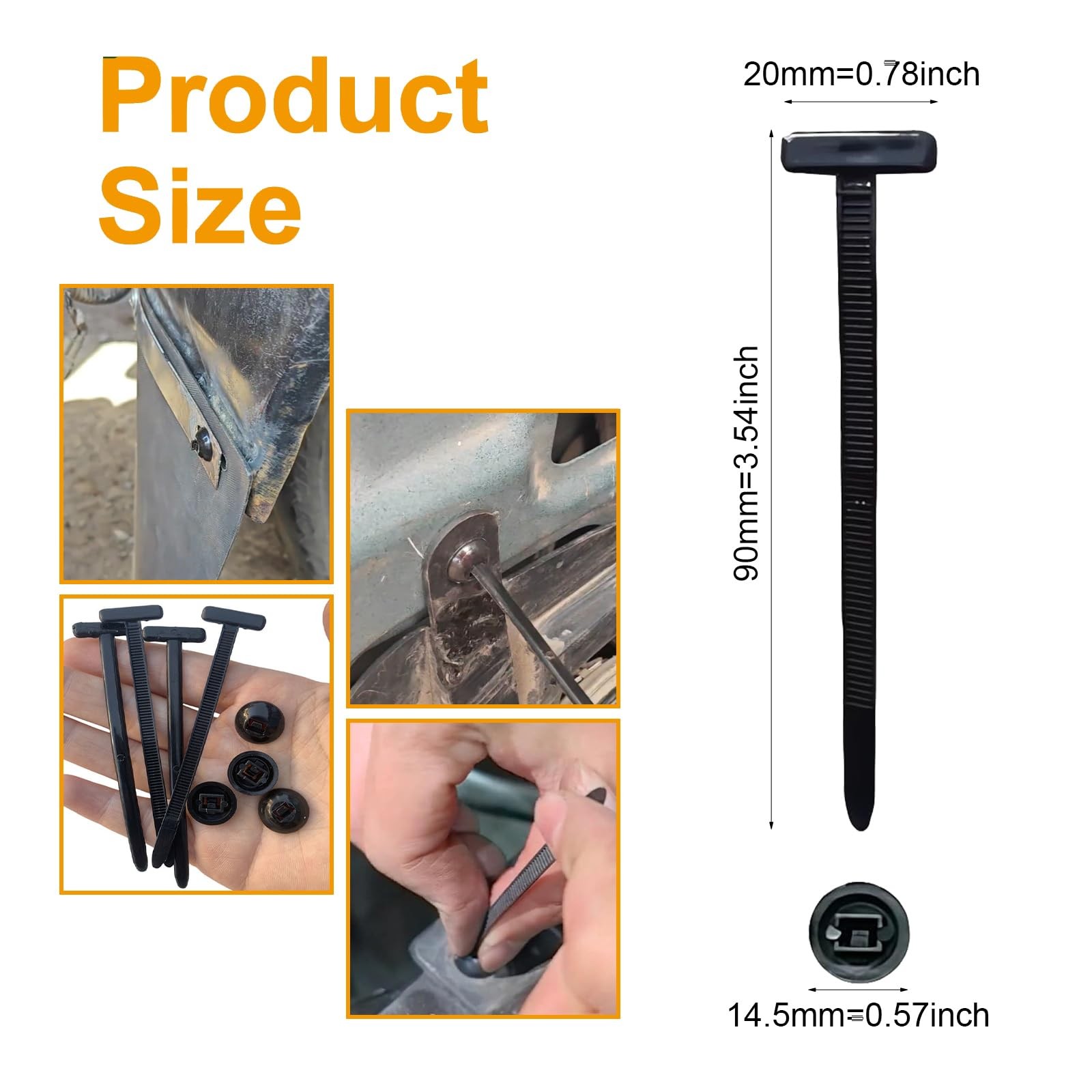 Nylon Universal Cable Tie Buckle - Heavy Duty Zip Ties (with Pin & Button), U...