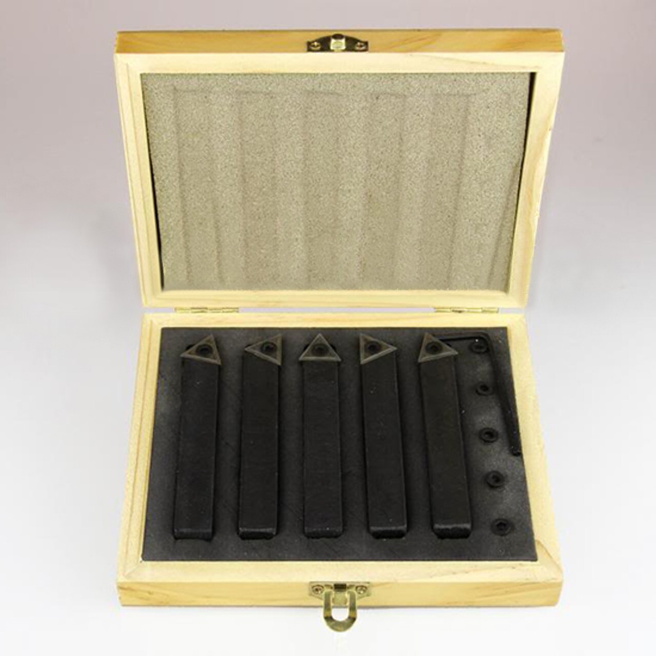 1/4" 5 Pc Indexable Carbide Insert Turning Tool Bit Lathe Set C6 Chipbreaker