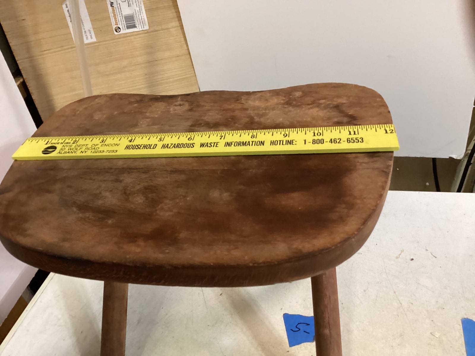Vintage MCM 1950’s Nevco Fold N Carry Portable Wood Stool made in Yugoslavia gc