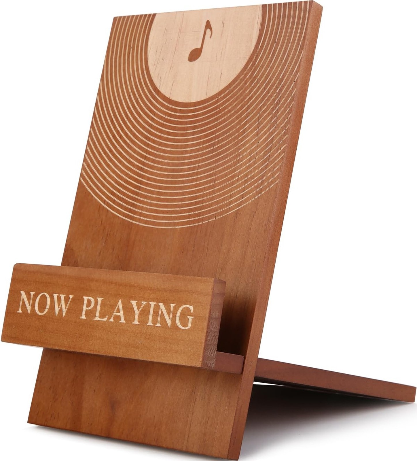 Now Playing Vinyl Stand – Solid Wood Display Holder for Albums, Stable & S