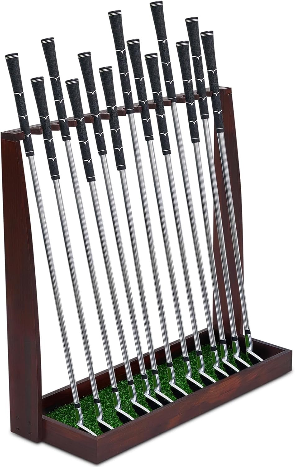 Lenwen Wooden Golf Putter Stand Rack Club Holder Organizer Indoor Home Office