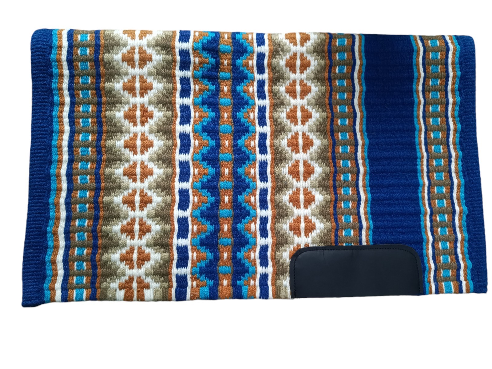 Beautiful show  blanket 34*42 Navy & Light Blue Aqua Turquoise Rust Cream Olive