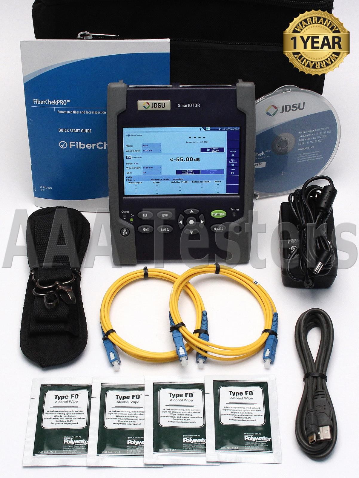 JDSU Viavi SmartOTDR E126A SM 1310/1550 Fiber Optic OTDR 100A w/ Power Meter VFL