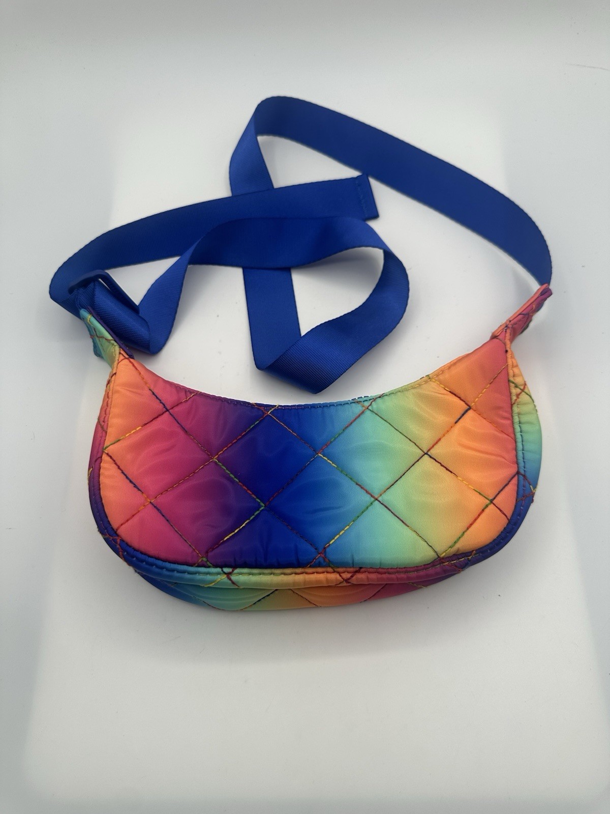 Unbranded Ombré Multicolor Quilted Mini Hobo Crossbody Handbag