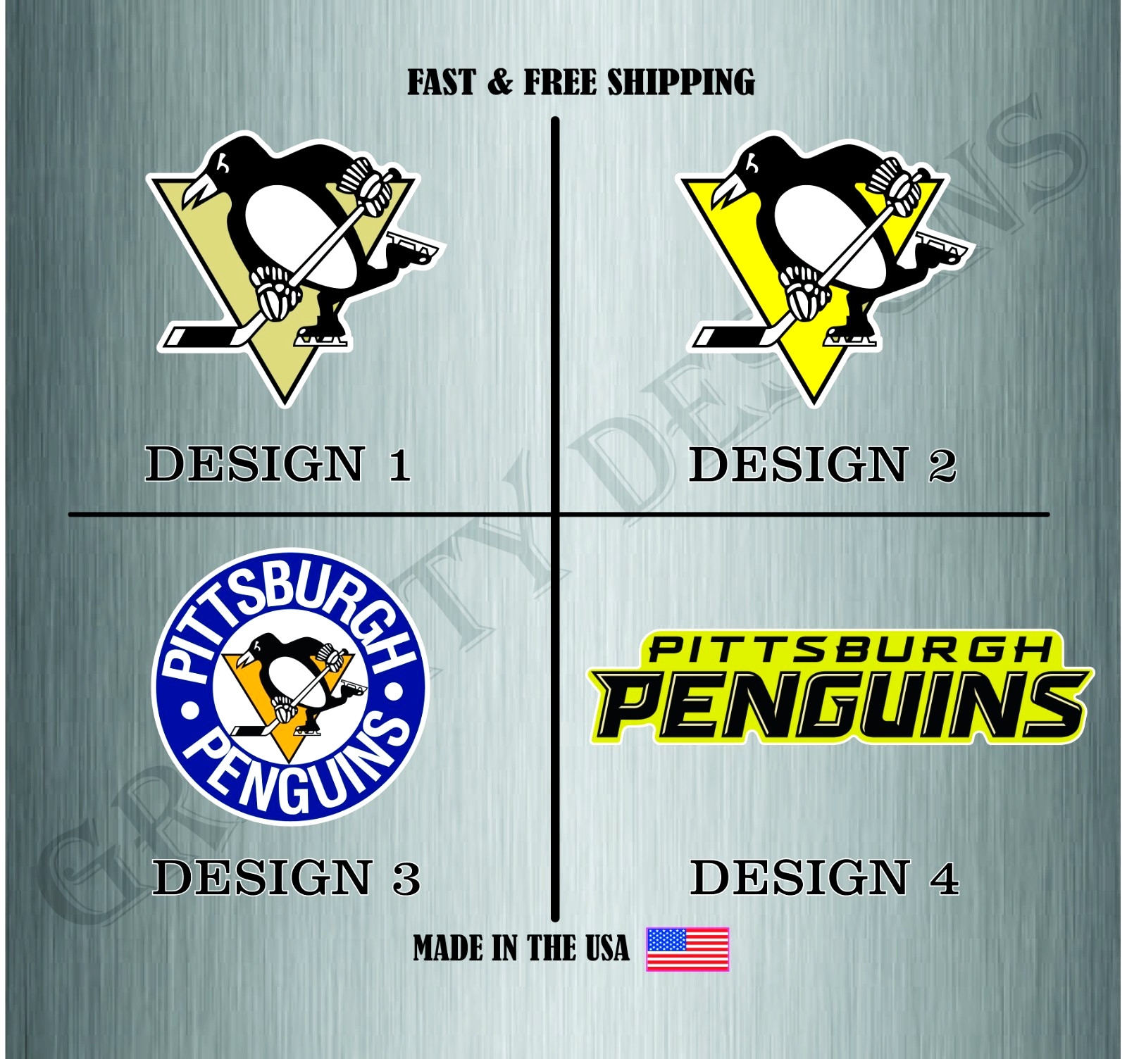 PITTSBURGH PENGUINS HOCKEY NHL LOGO VINYL STICKER DECAL CAR TRUCK WATER RESIST
