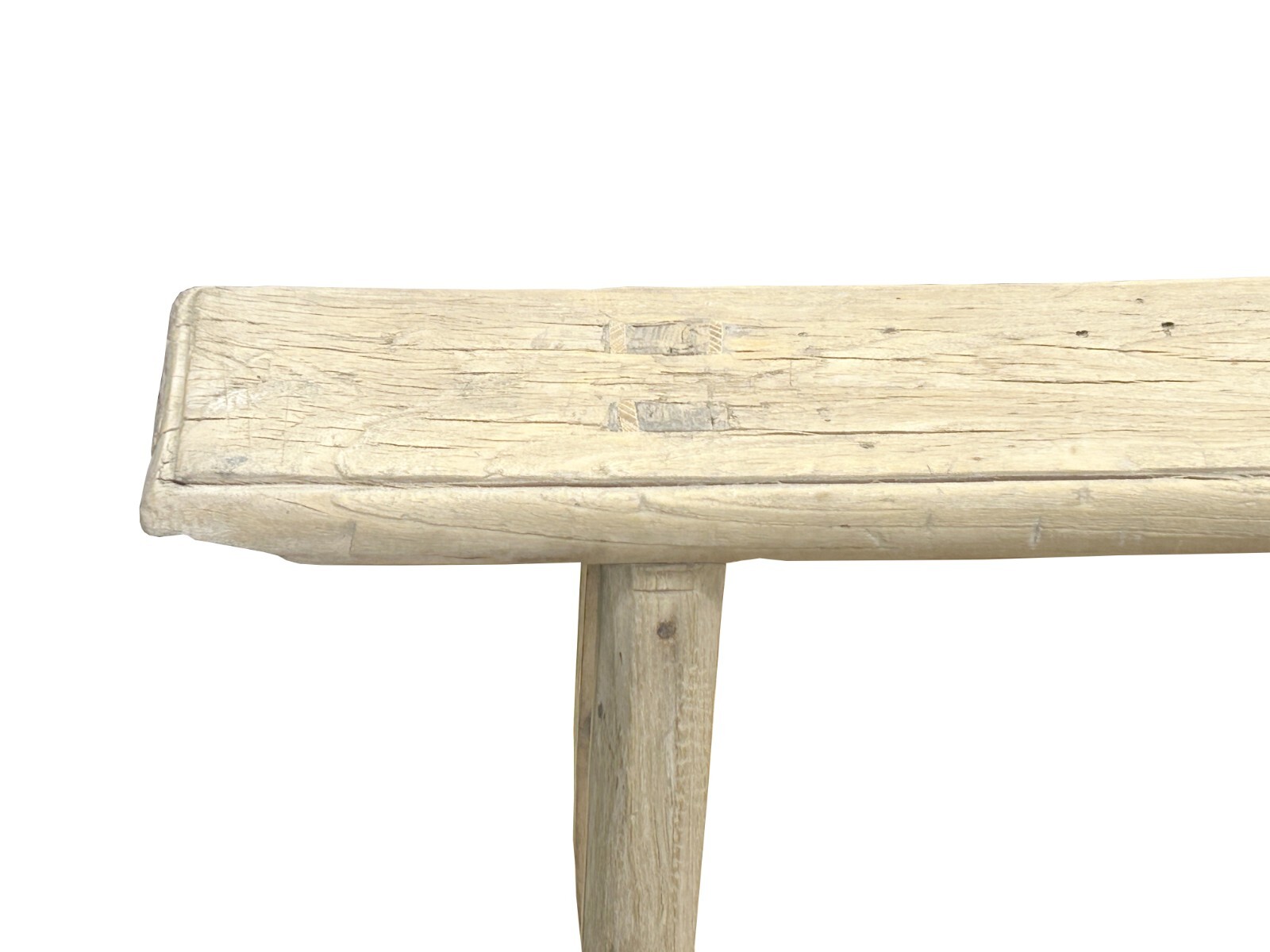 Raw Rough Wood Grain Rectangle Long Slim Stool Bench Side Table ws4630