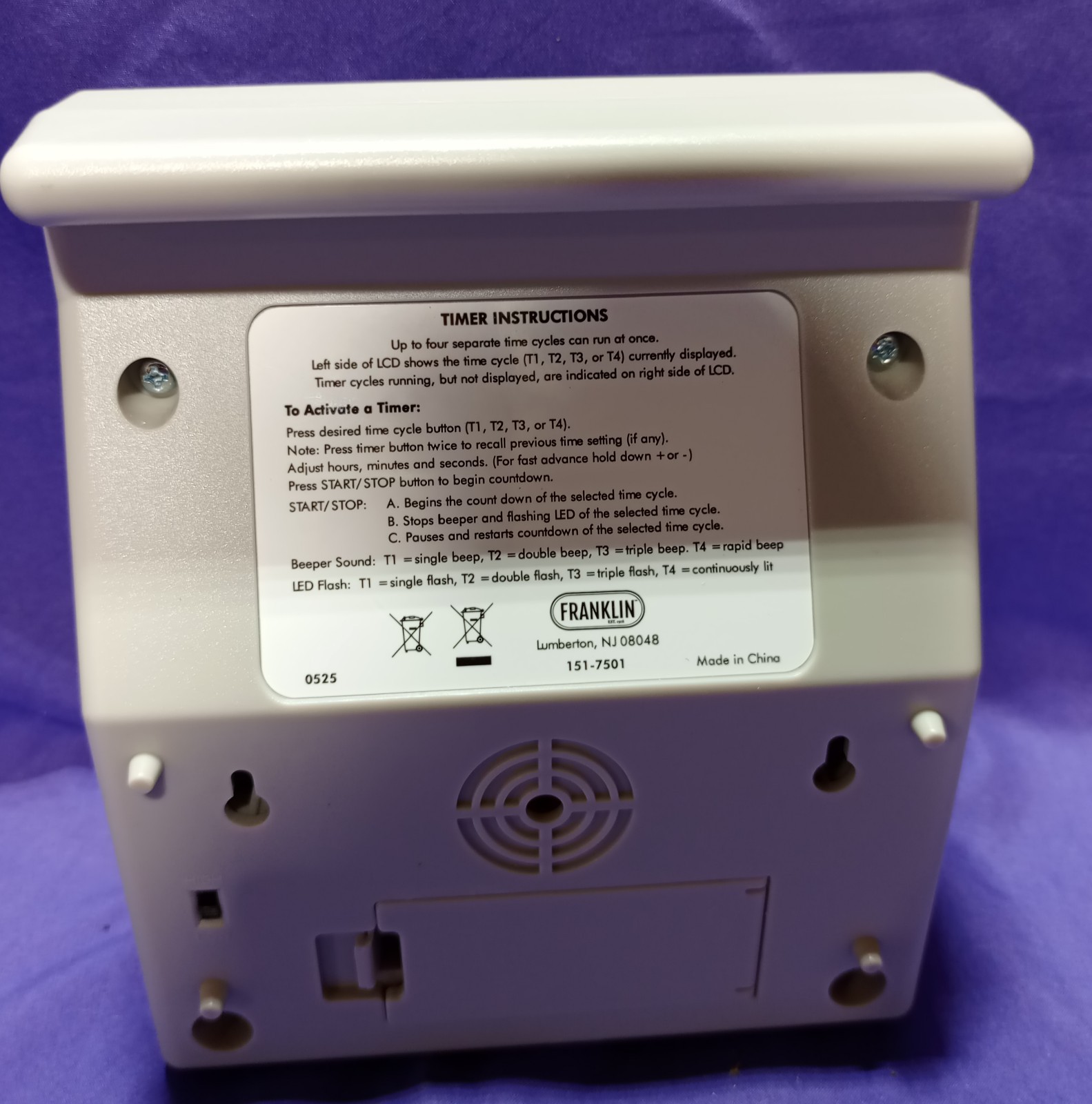 Franklin 151-7501 4 Channel Digital Commercial Kitchen Timer Don