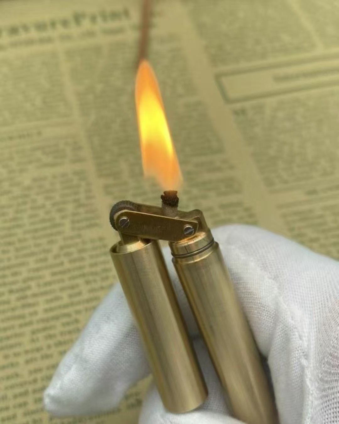 Creative pure copper handmade portable Double stick style kerosene lighter