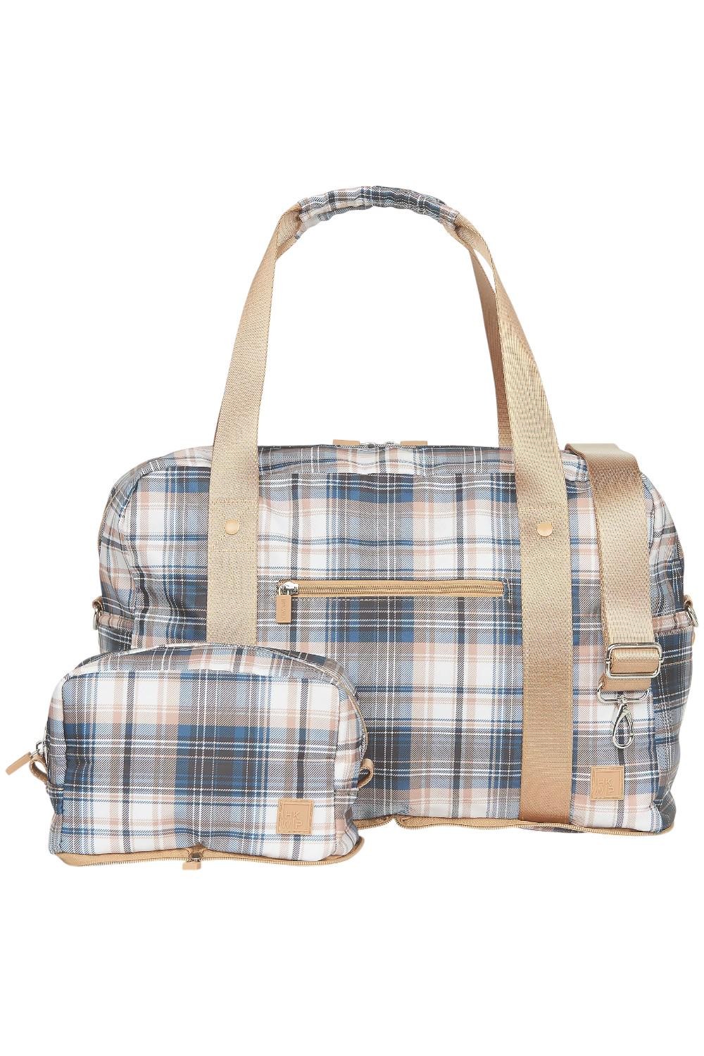 IHKWIP The Packable Duffel Bag and Cosmetic Case Set PositivelyPlaid