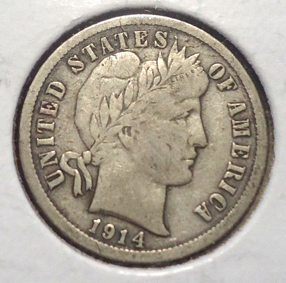 1914 Very Fine VF Philadelphia Barber silver 10C dime INV#B11 FREE SHIPPING!