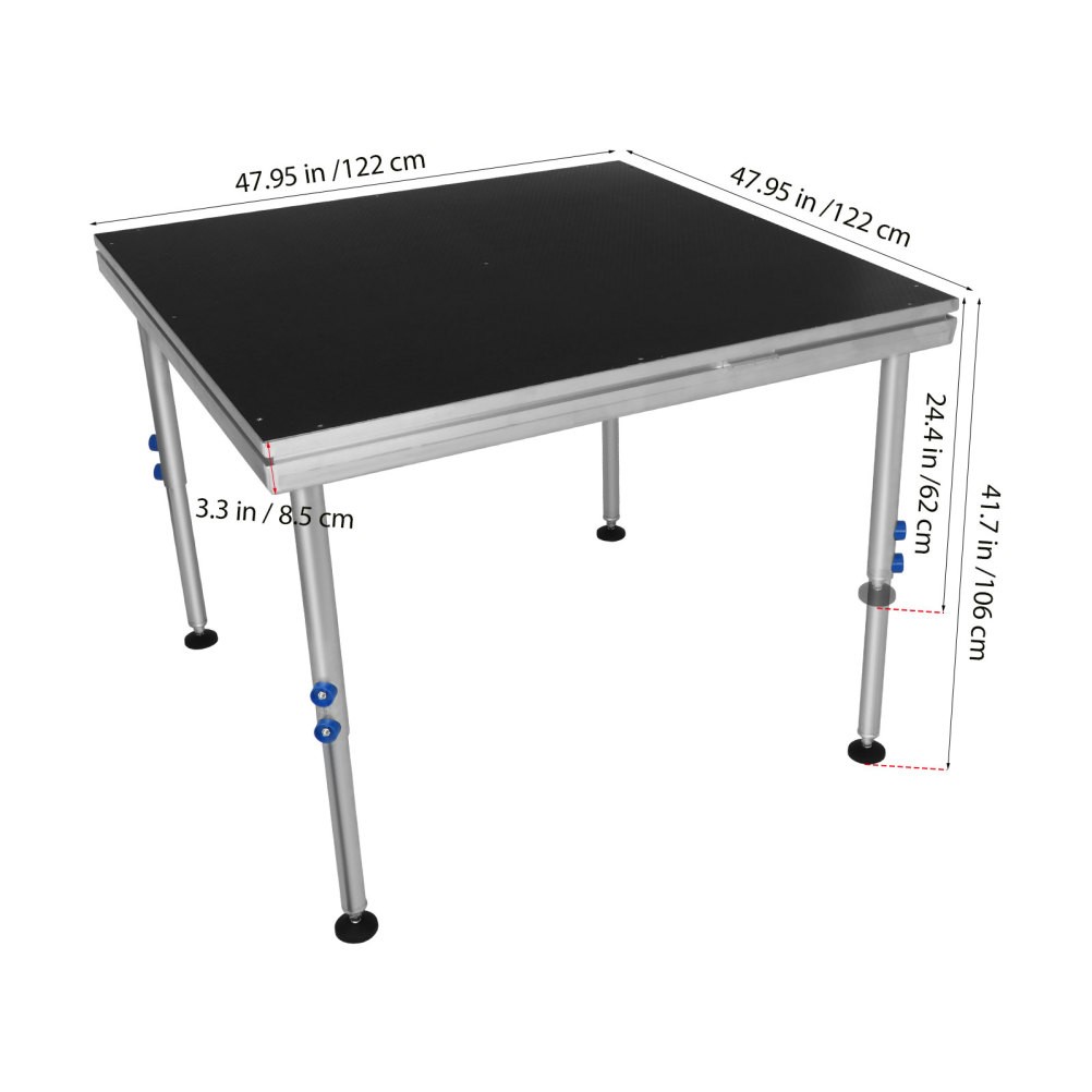 4×4ft Portable Stage Platform for Performances Heavy Duty Modular Folding Stage