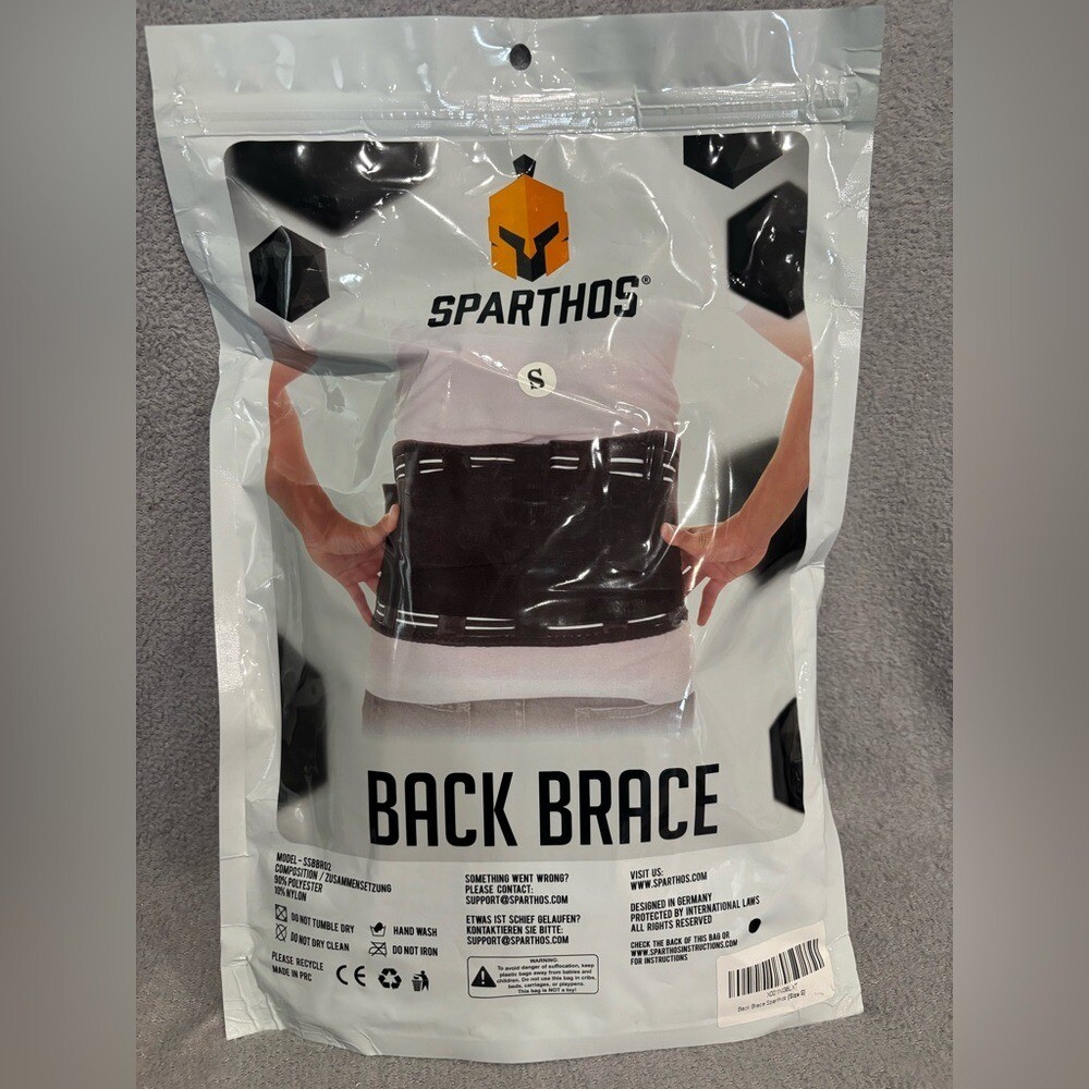 Sparthos Back Support Belt-Relief from Back Pain,Sciatica,Herniated Disc (Small)