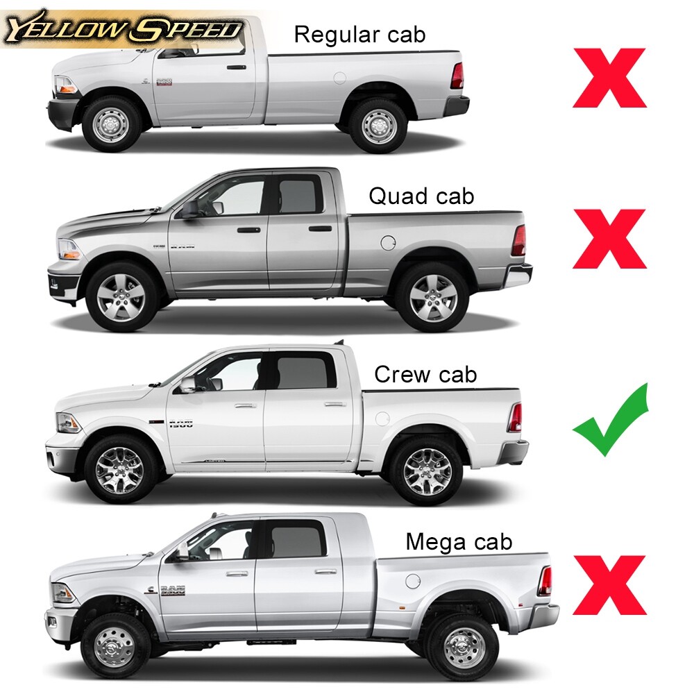 Rocker Panel Protector Guard Cover Trim Fit For 2009-2018 Dodge Ram Crew Cab
