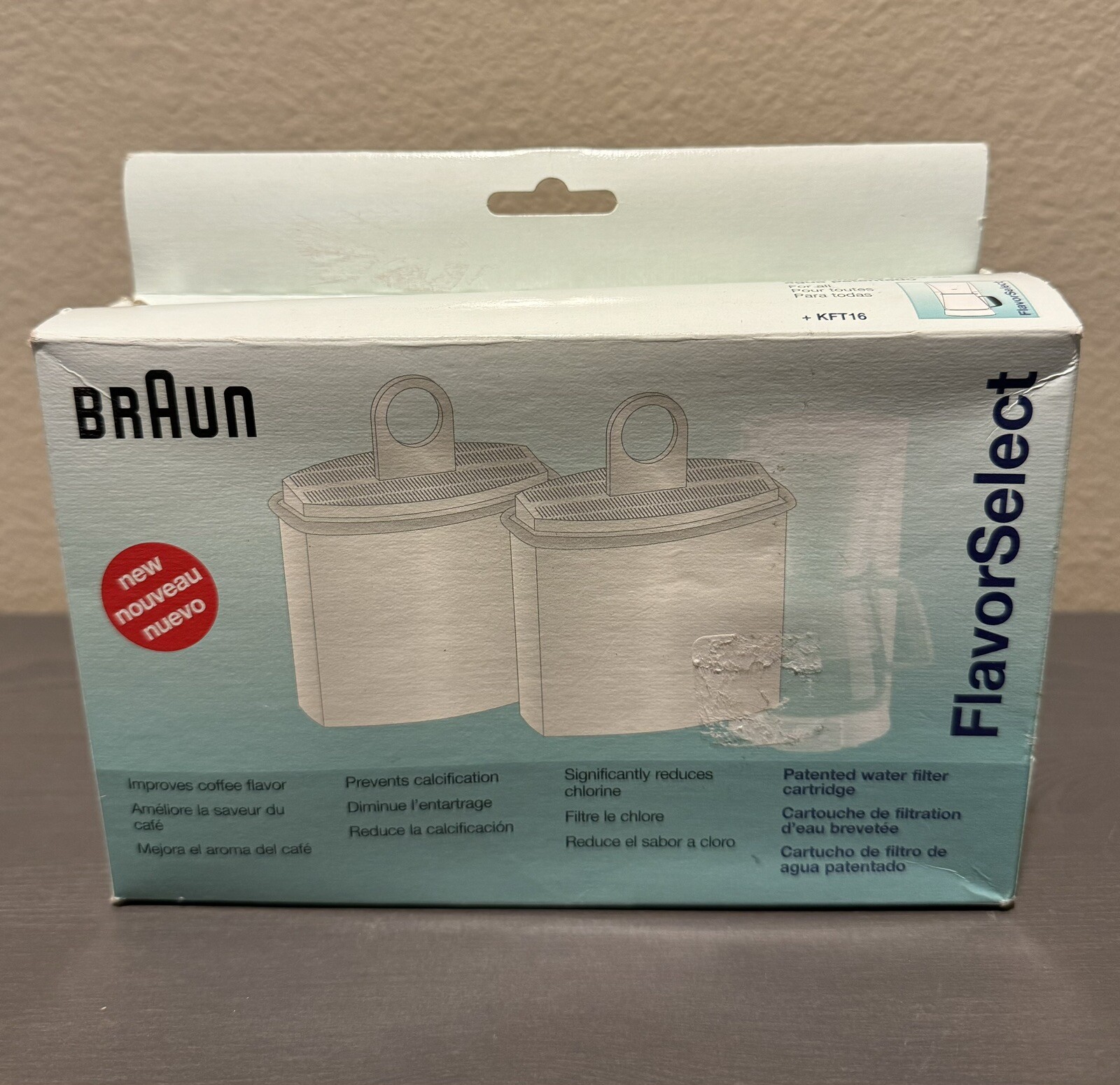 New! Braun Flavor Select Water Filter Cartridges KWF 2 KFT16 Coffee Machines