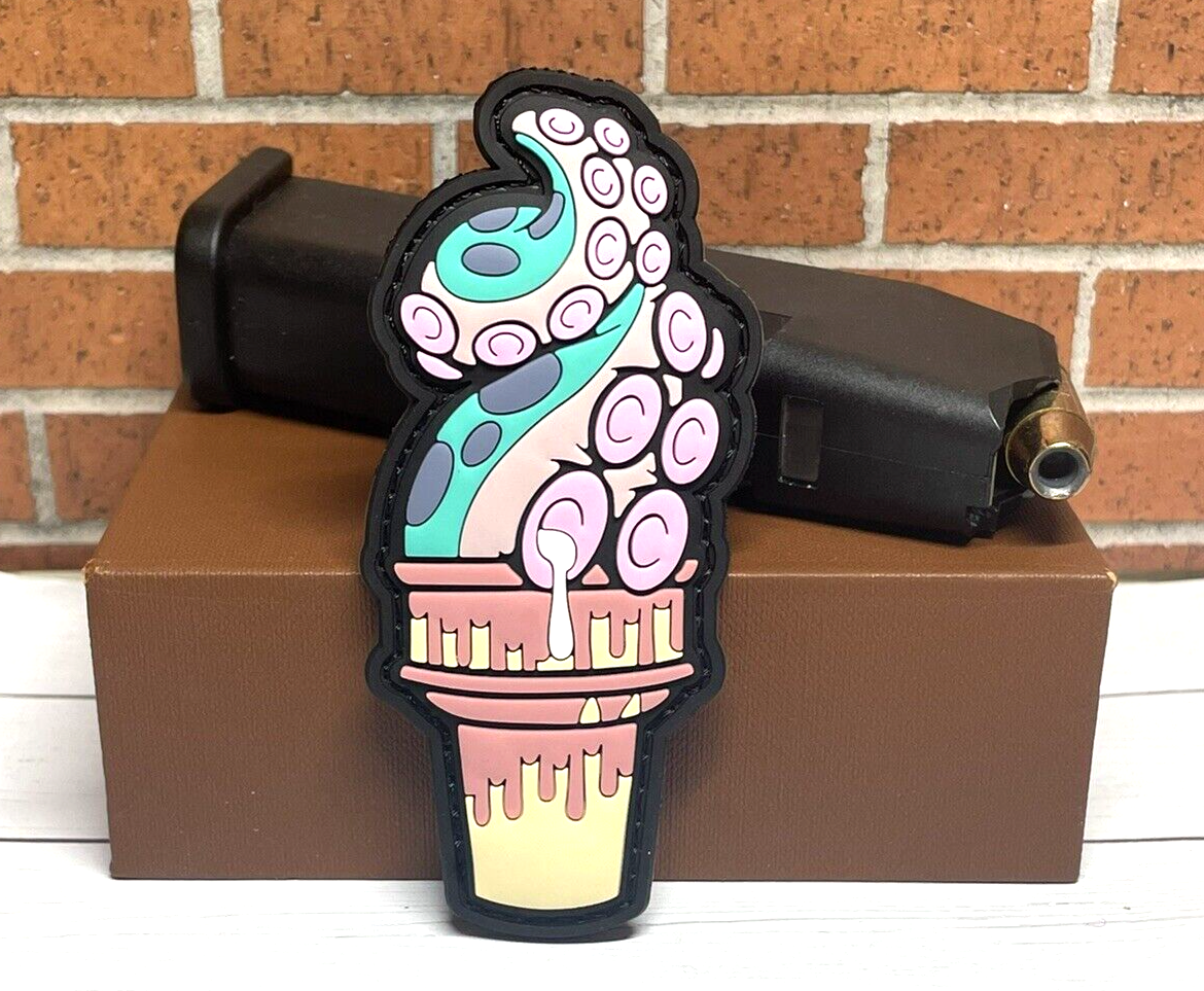 PVC Tactical Morale Patch - Octopus Ice Cream Patch - Squid Tentacle Patch