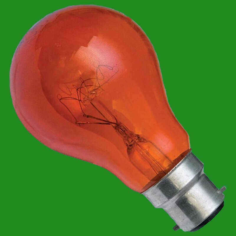 4x 40W Red Fireglow GLS Light Bulbs Flame Effect Electric Fires Bayonet BC B22
