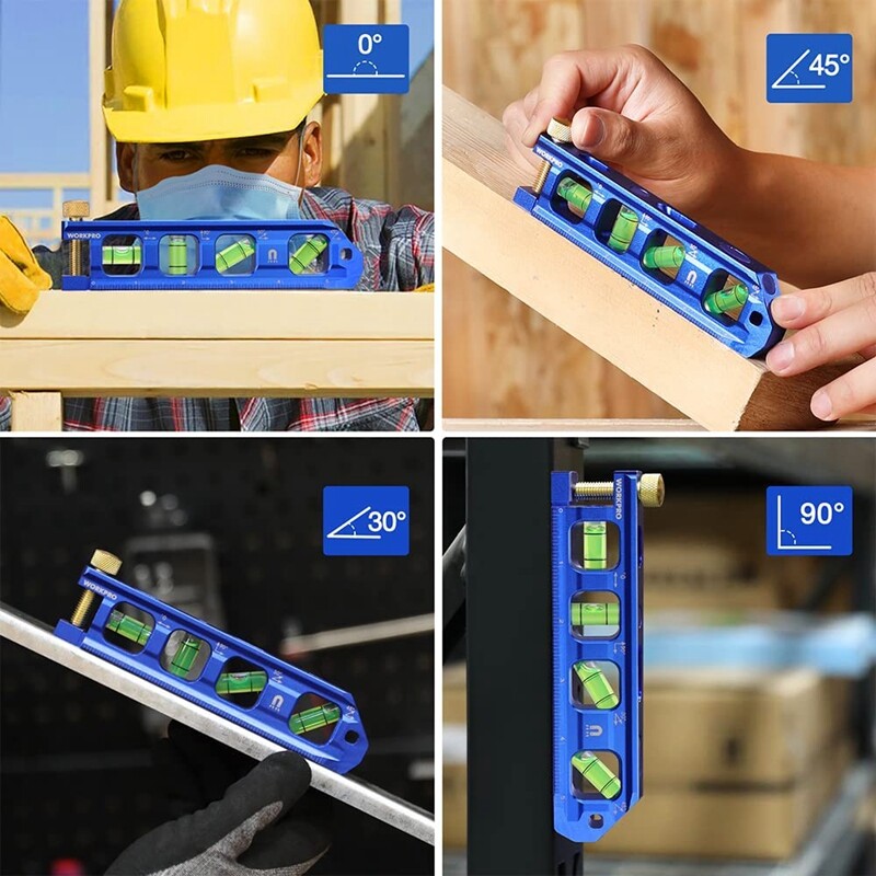 WORKPRO 6.3" Conduit Bending Level Magnetic Torpedo Level Pipe Level Bubble Vial