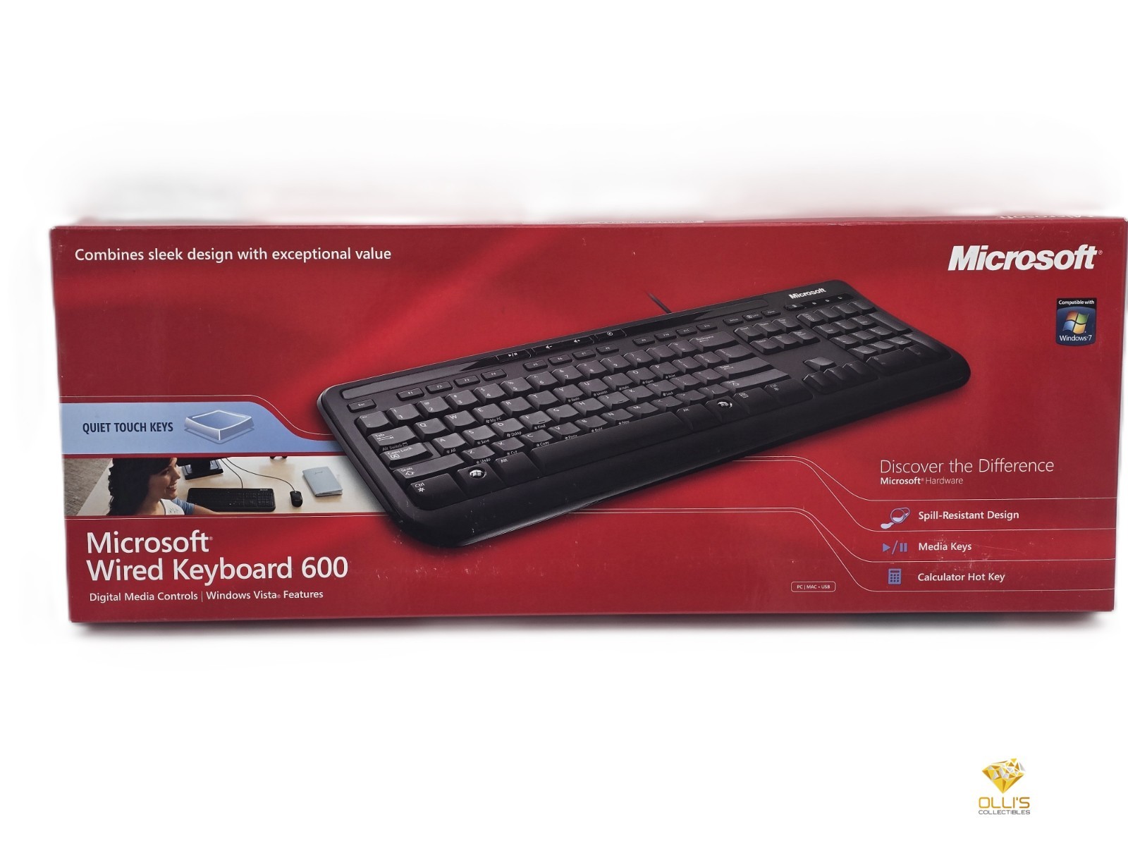 Microsoft Wired Keyboard 600 Keyboard QWERTY Desktop US Layout NEW! Windows USB