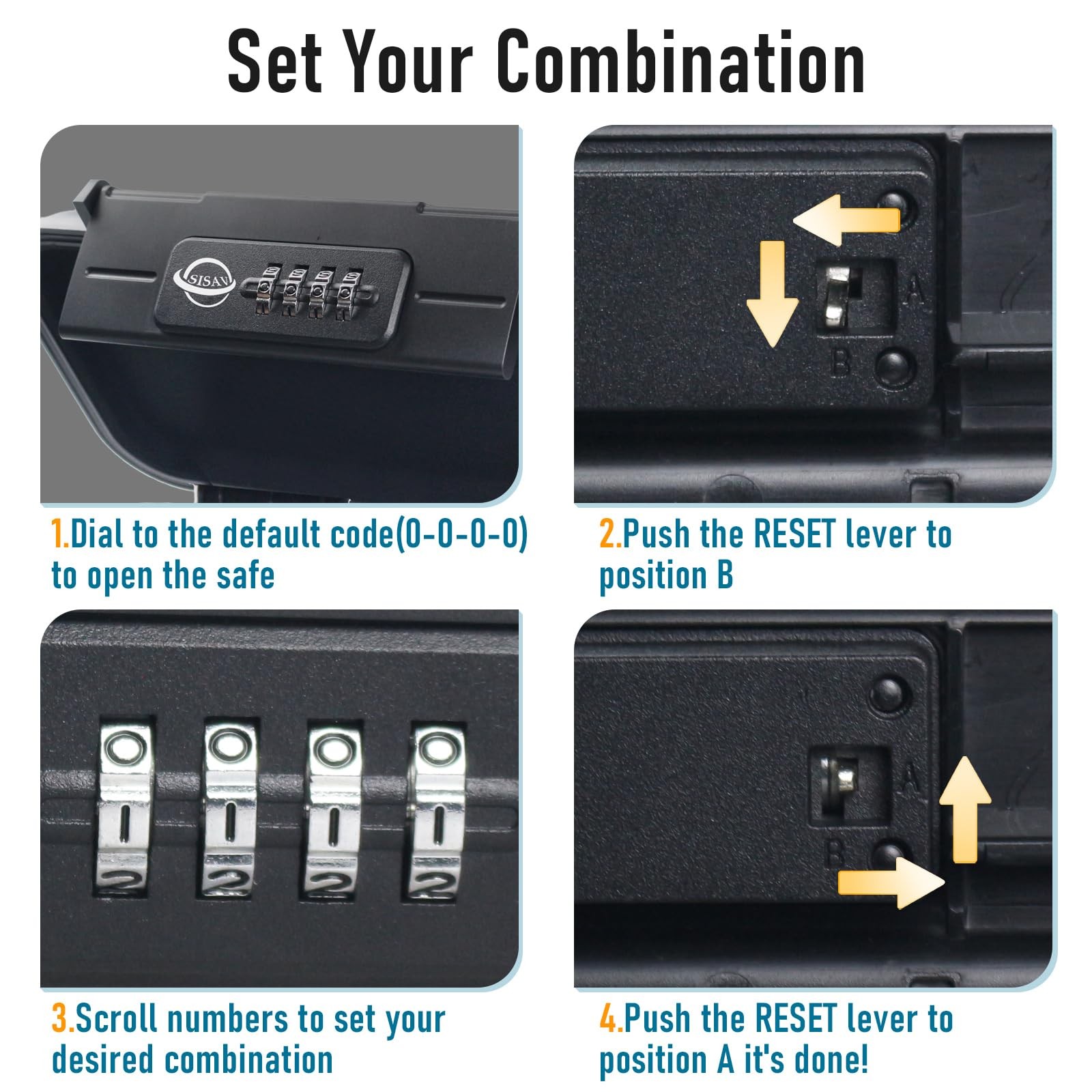 Portable Safe ,Combination Safe with Removable Cable,Set Your Own Combination...