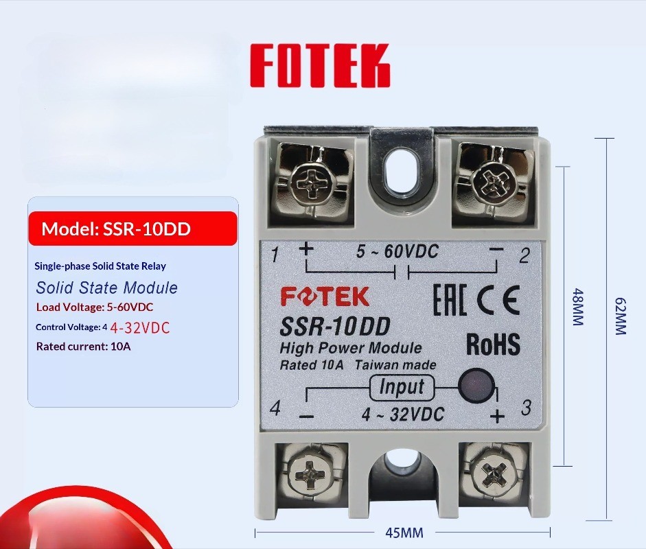 1PCS FOTEK single-phase solid-state relay DC control DC SSR-10DD