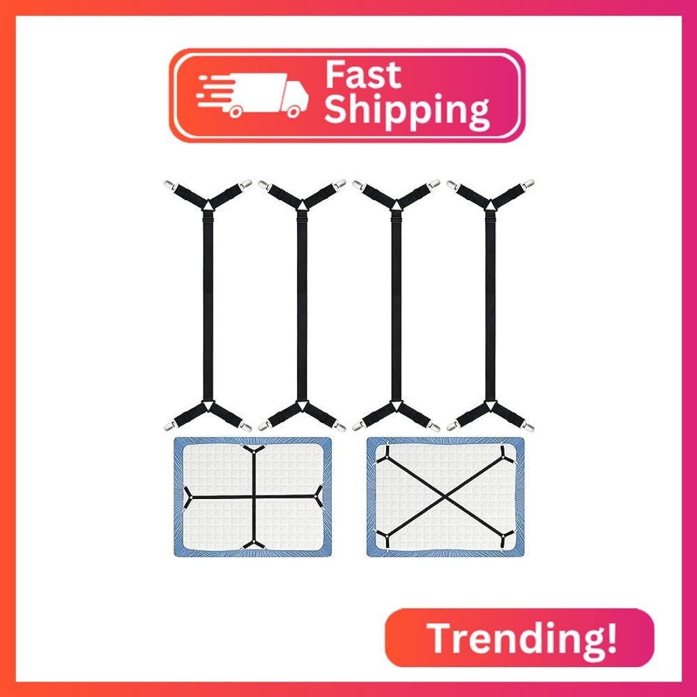 Morcheiong Bed Sheet Fasteners Straps - 4 Pack Adjustable Bed Sheet Holder Strap