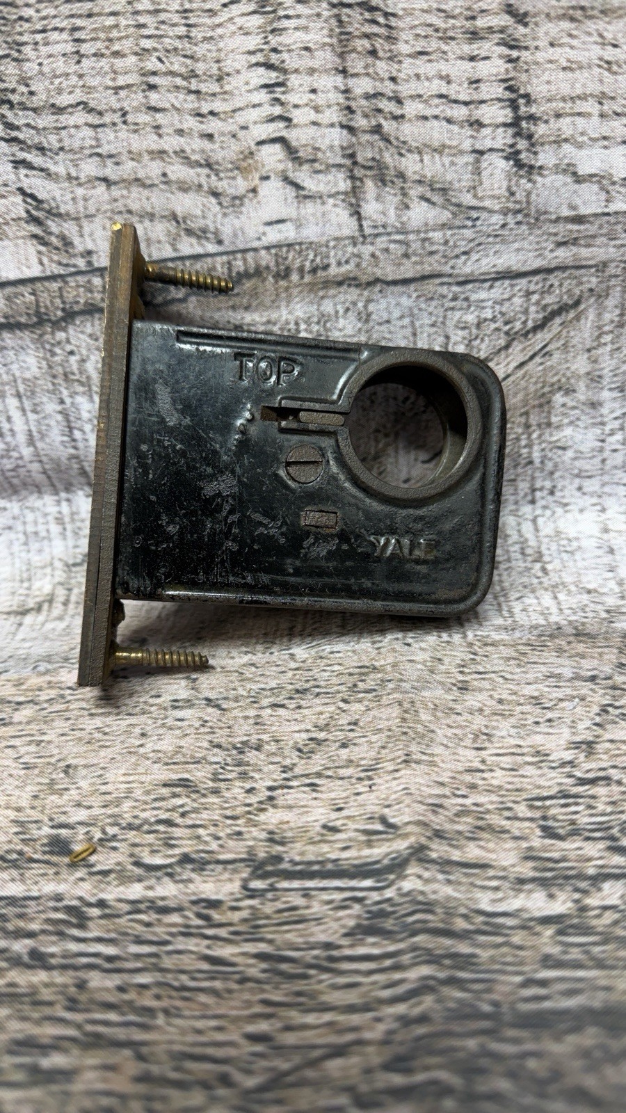 Vintage Yale Mortise Dead Bolt With Brass Faceplate