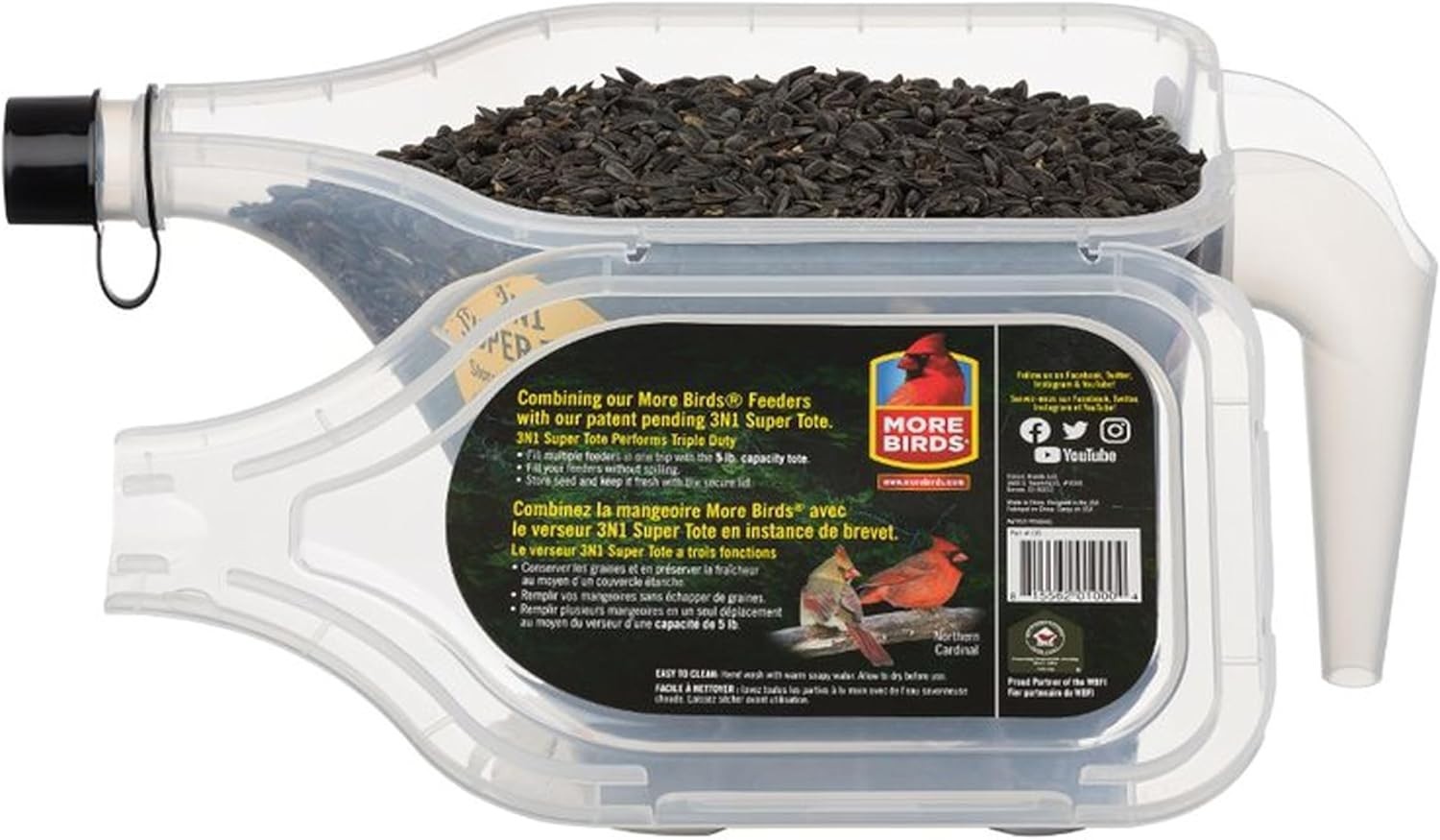 3-in-1 Super Tote, 5 lb Capacity Container | Easy Grip Handle & Stackable Des...